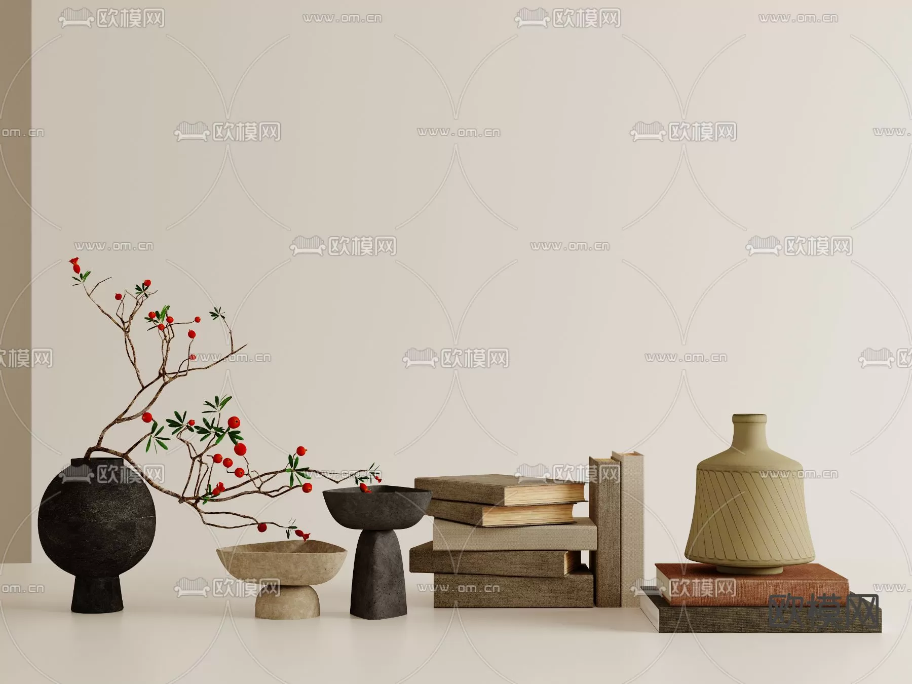 WABI SABI STYLE 3D MODELS – DECOR SETS – 0133