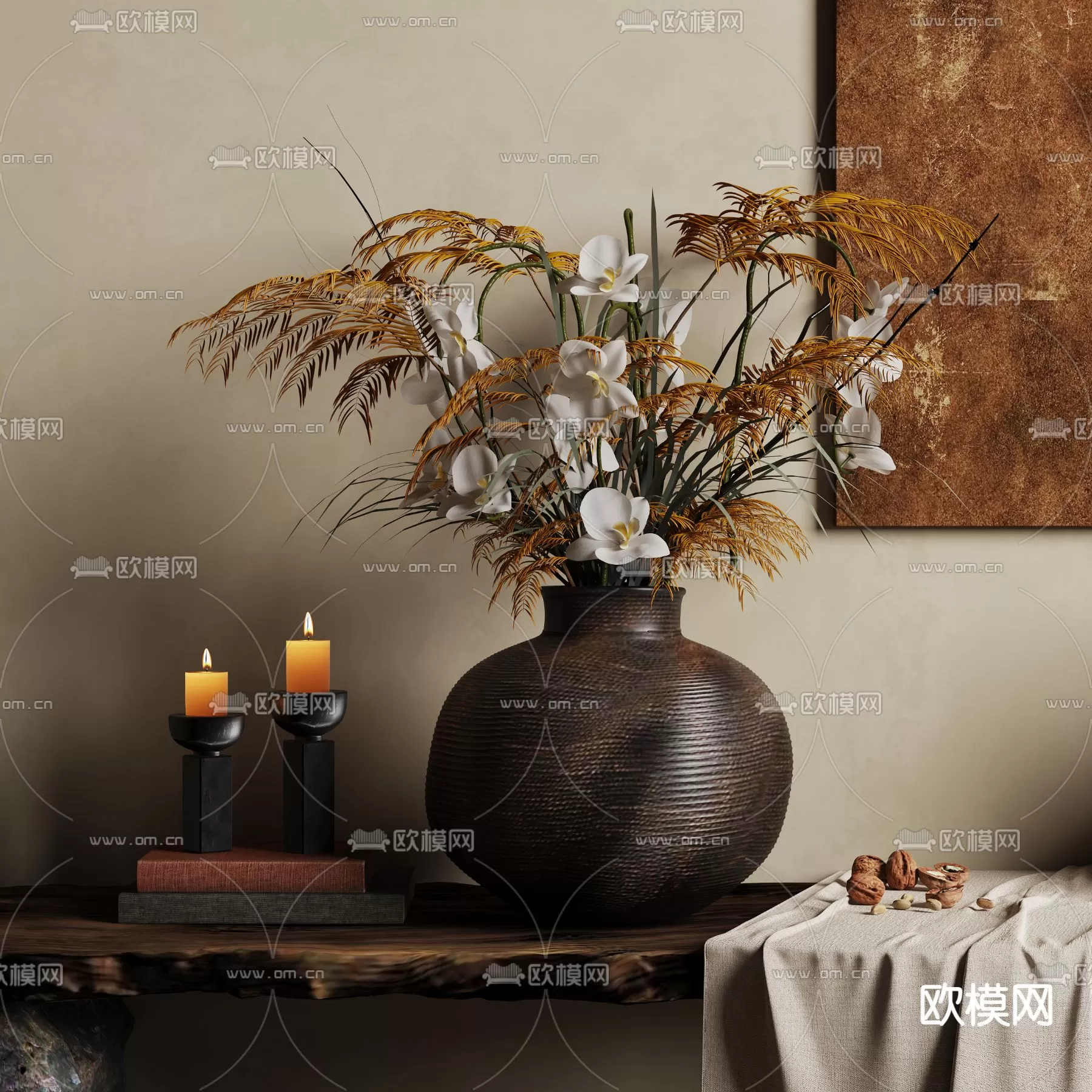 WABI SABI STYLE 3D MODELS – DECOR SETS – 0136