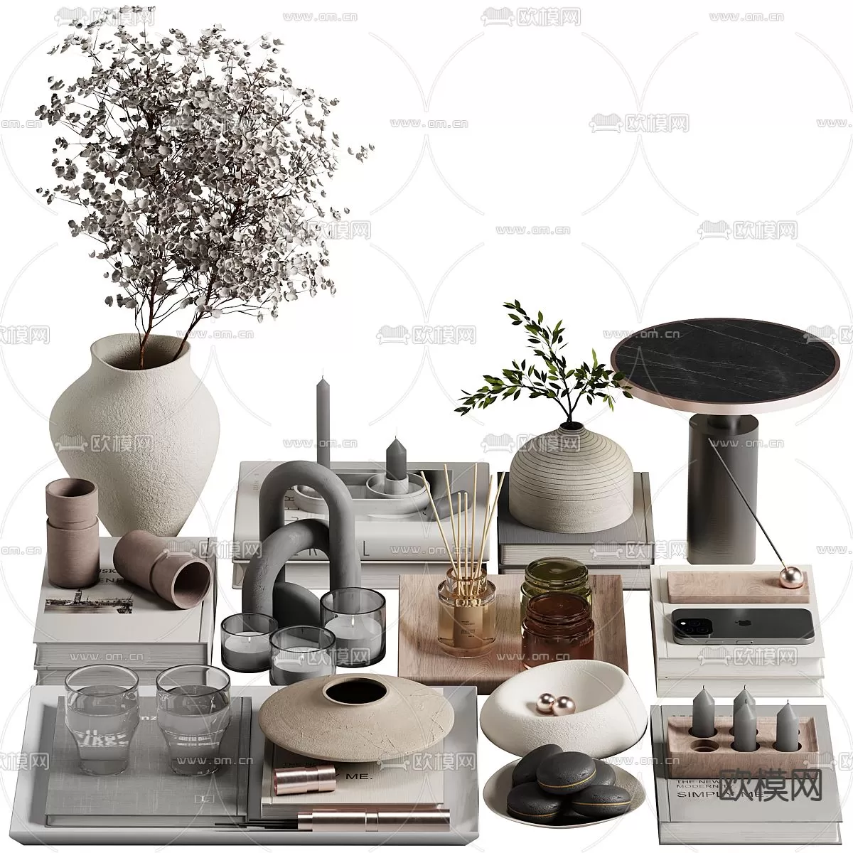 WABI SABI STYLE 3D MODELS – DECOR SETS – 0142