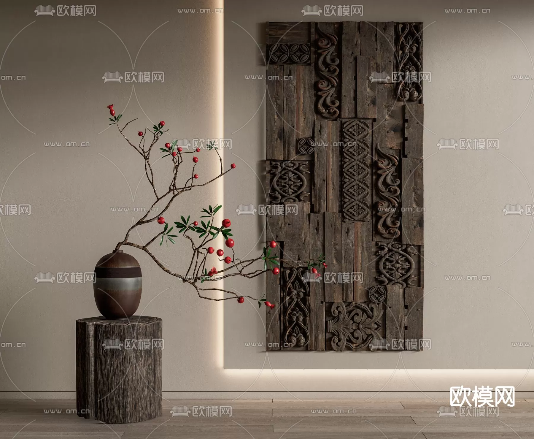 WABI SABI STYLE 3D MODELS – DECOR SETS – 0148