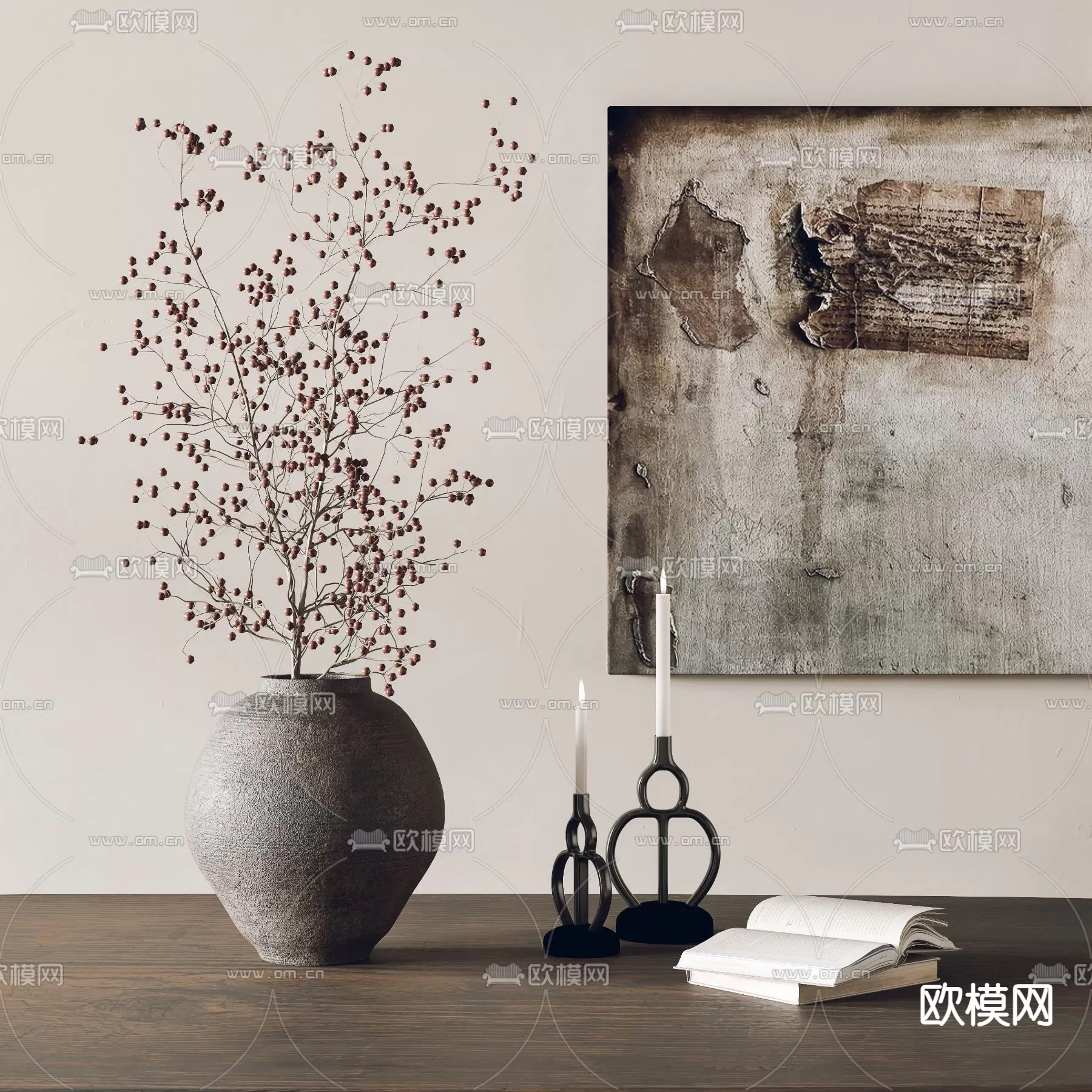 WABI SABI STYLE 3D MODELS – DECOR SETS – 0149