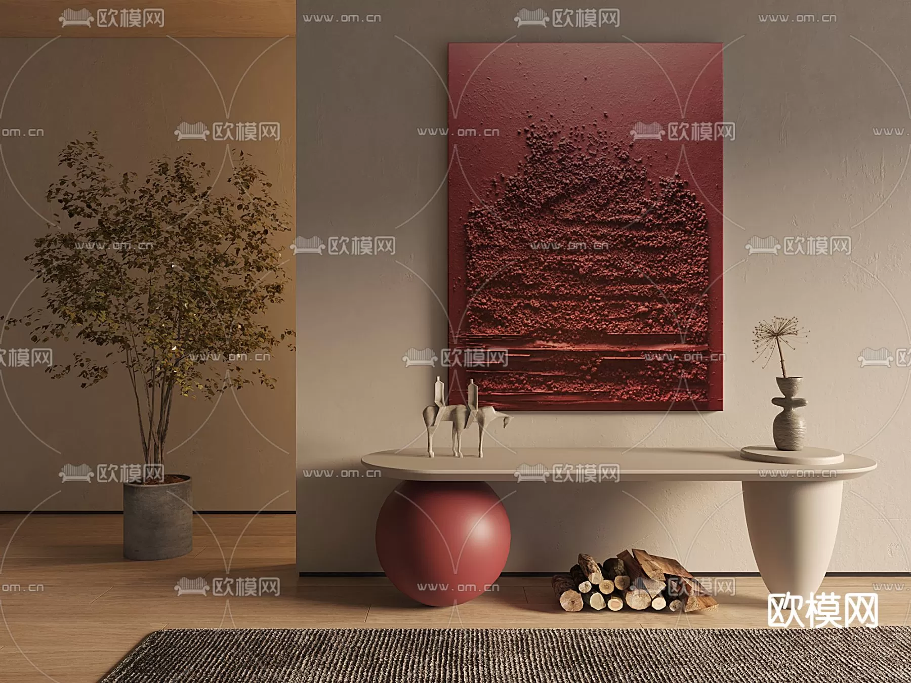 WABI SABI STYLE 3D MODELS – DECOR SETS – 0152