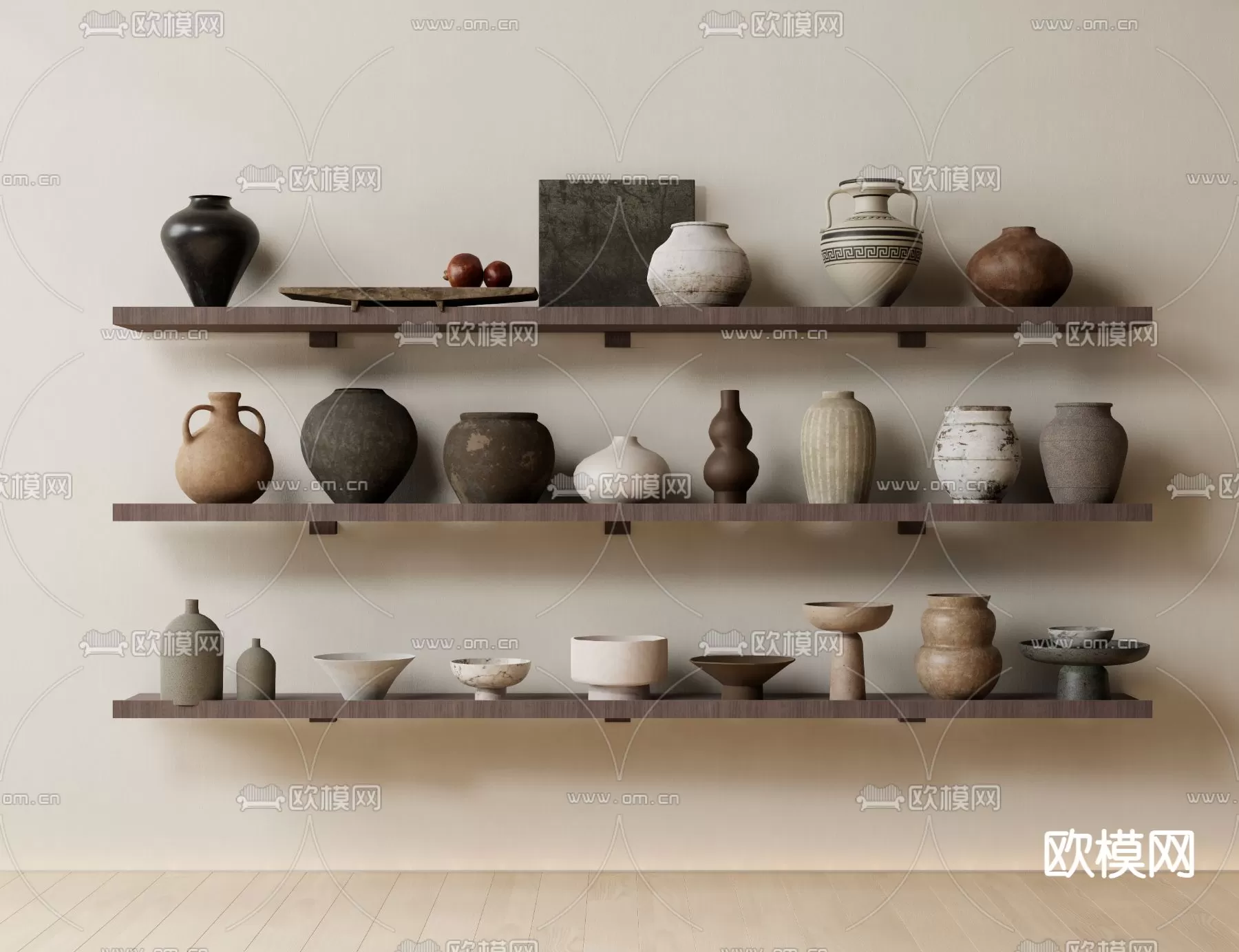 WABI SABI STYLE 3D MODELS – DECOR SETS – 0155