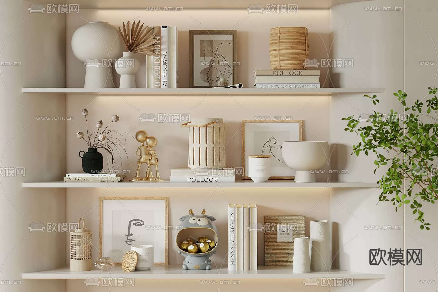 WABI SABI STYLE 3D MODELS – DECOR SETS – 0197