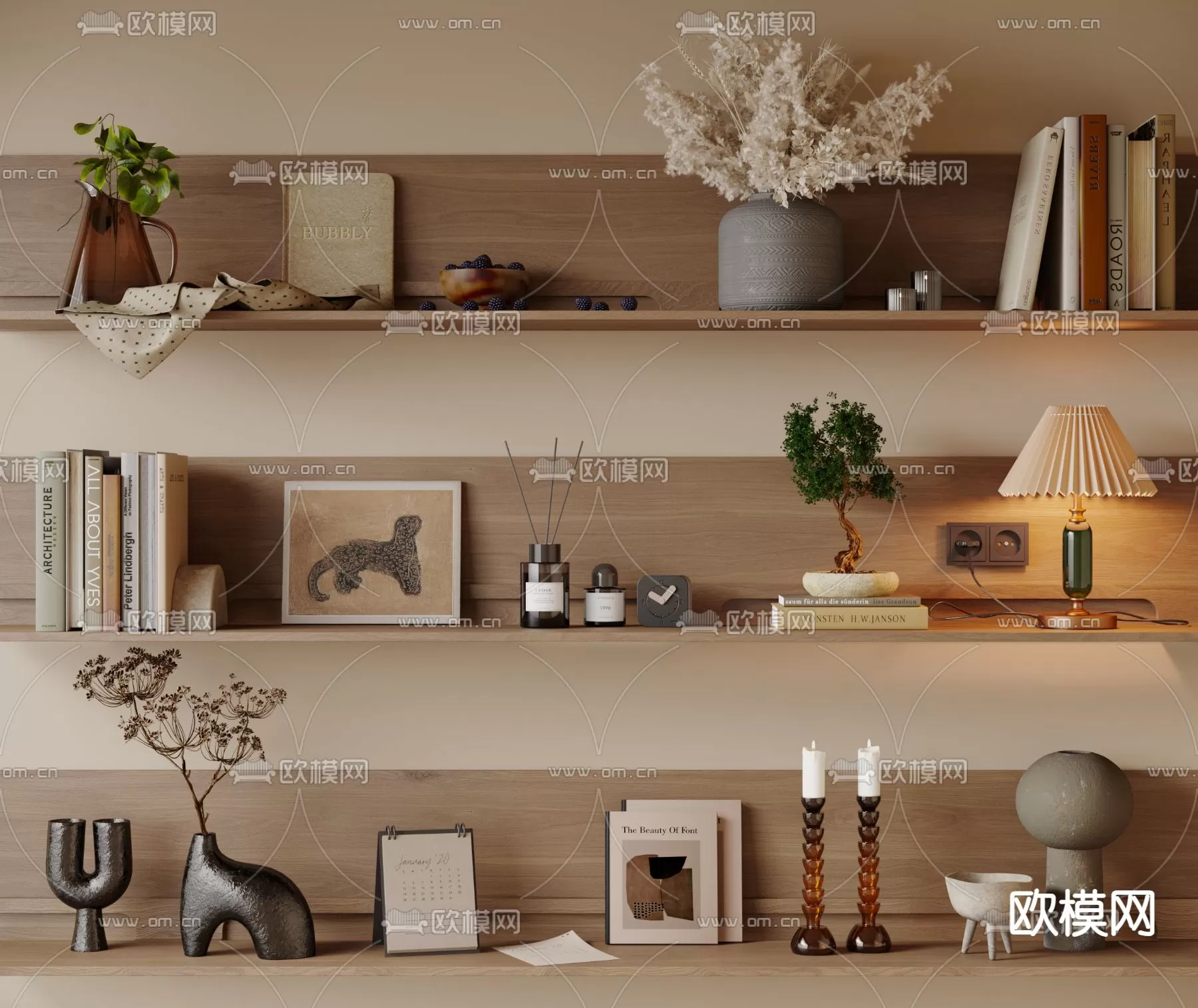 WABI SABI STYLE 3D MODELS – DECOR SETS – 0208