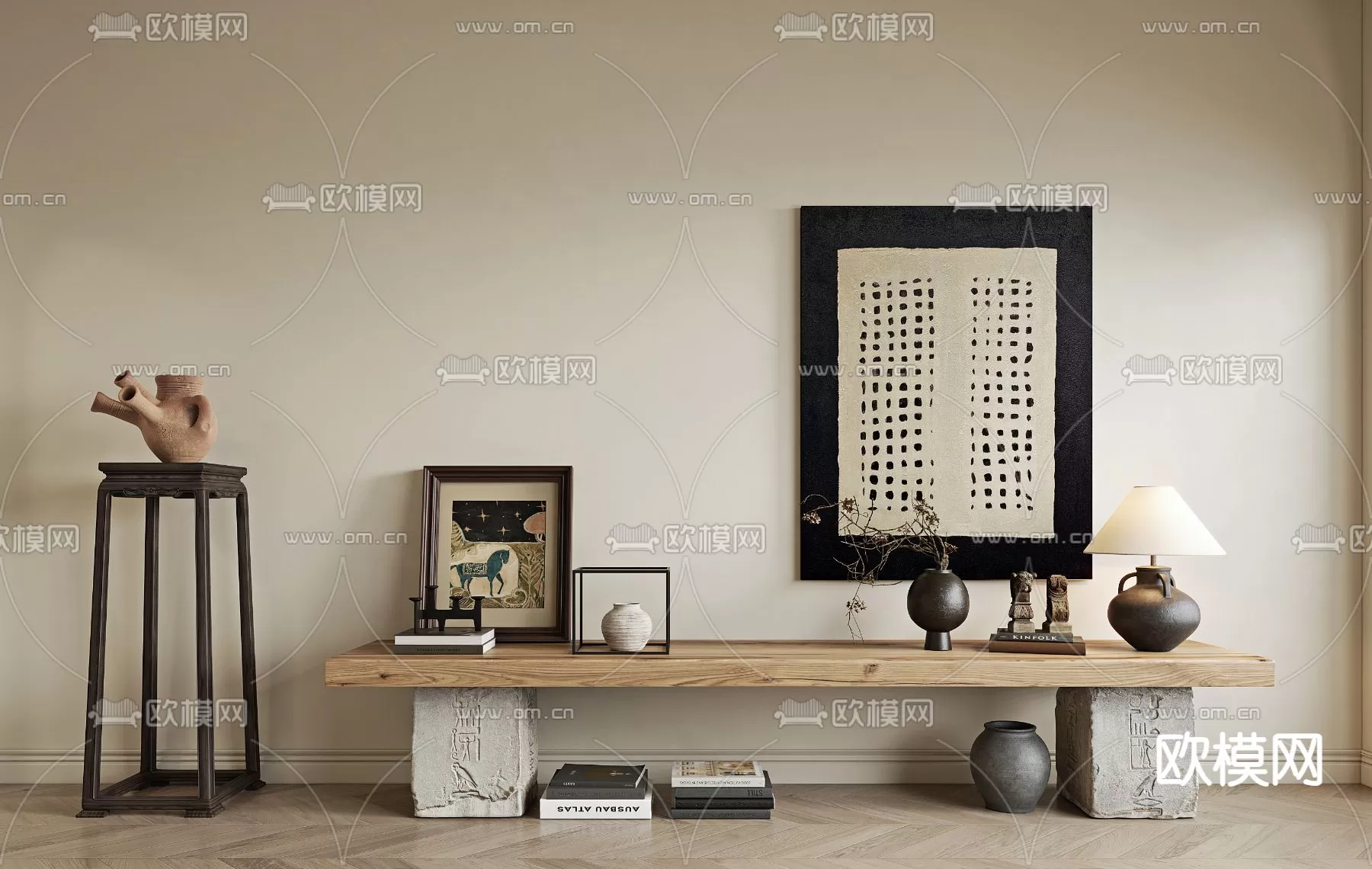 WABI SABI STYLE 3D MODELS – DECOR SETS – 0218