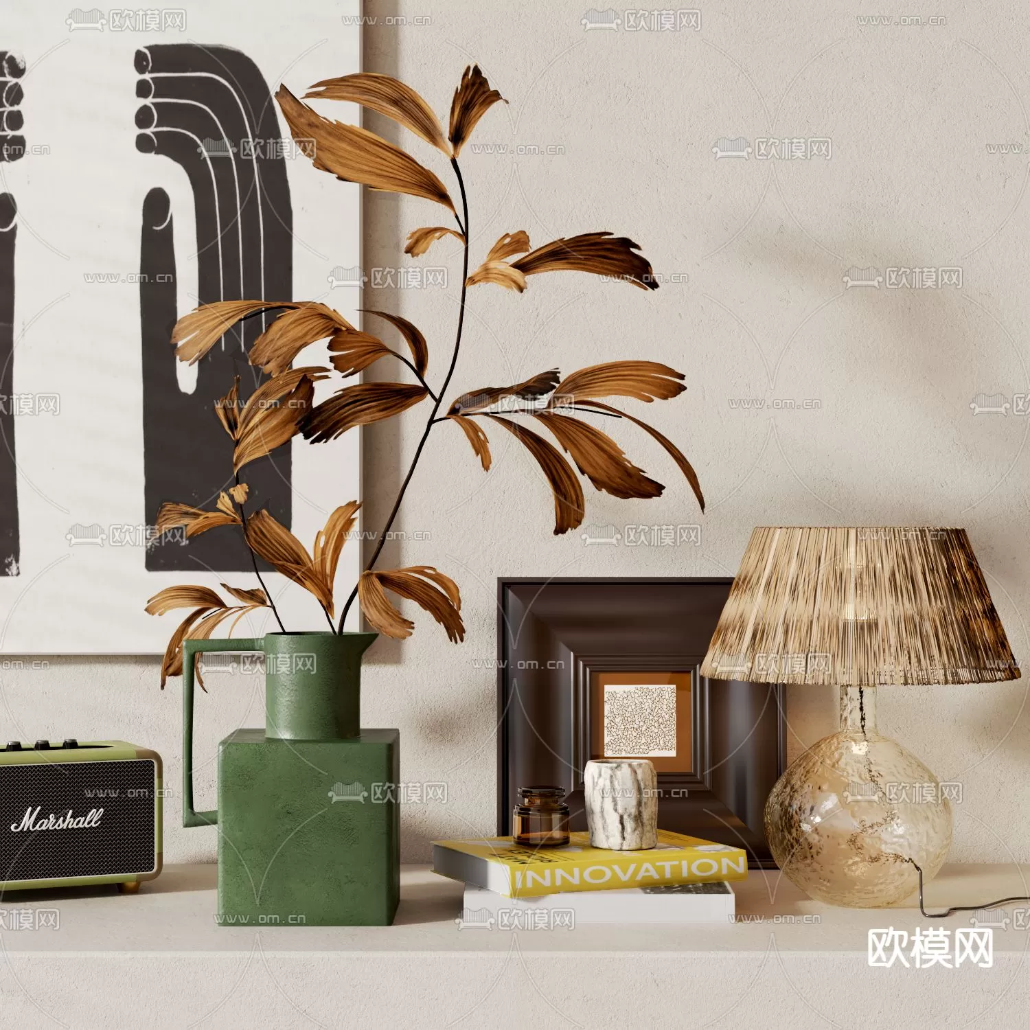 WABI SABI STYLE 3D MODELS – DECOR SETS – 0238