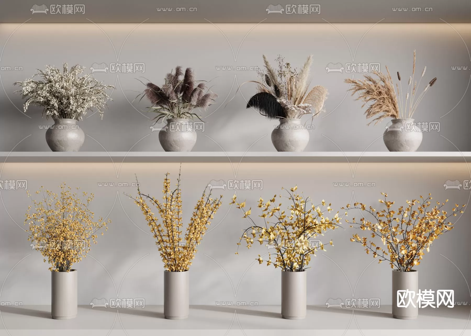 WABI SABI STYLE 3D MODELS – DECOR SETS – 0239