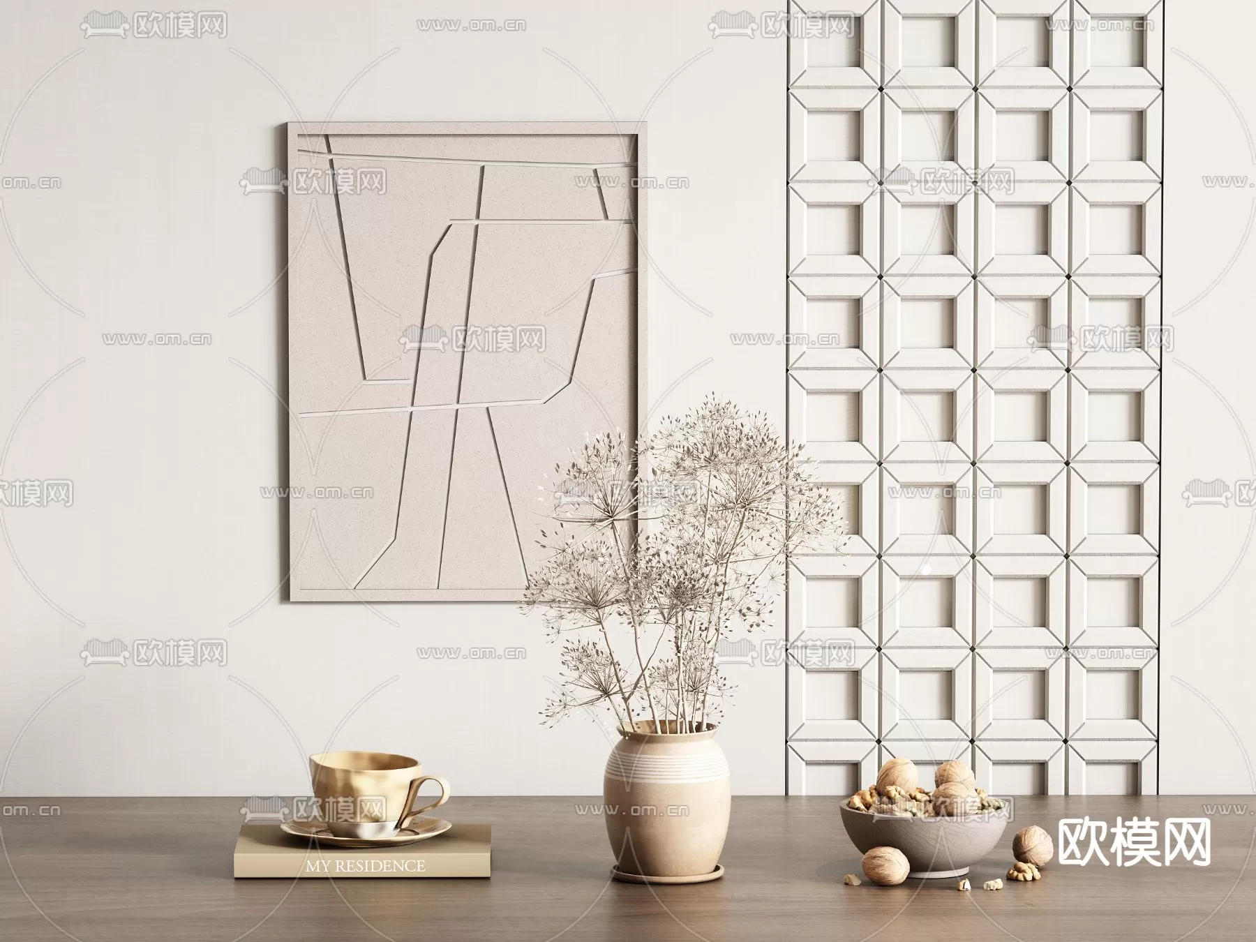 WABI SABI STYLE 3D MODELS – DECOR SETS – 0242