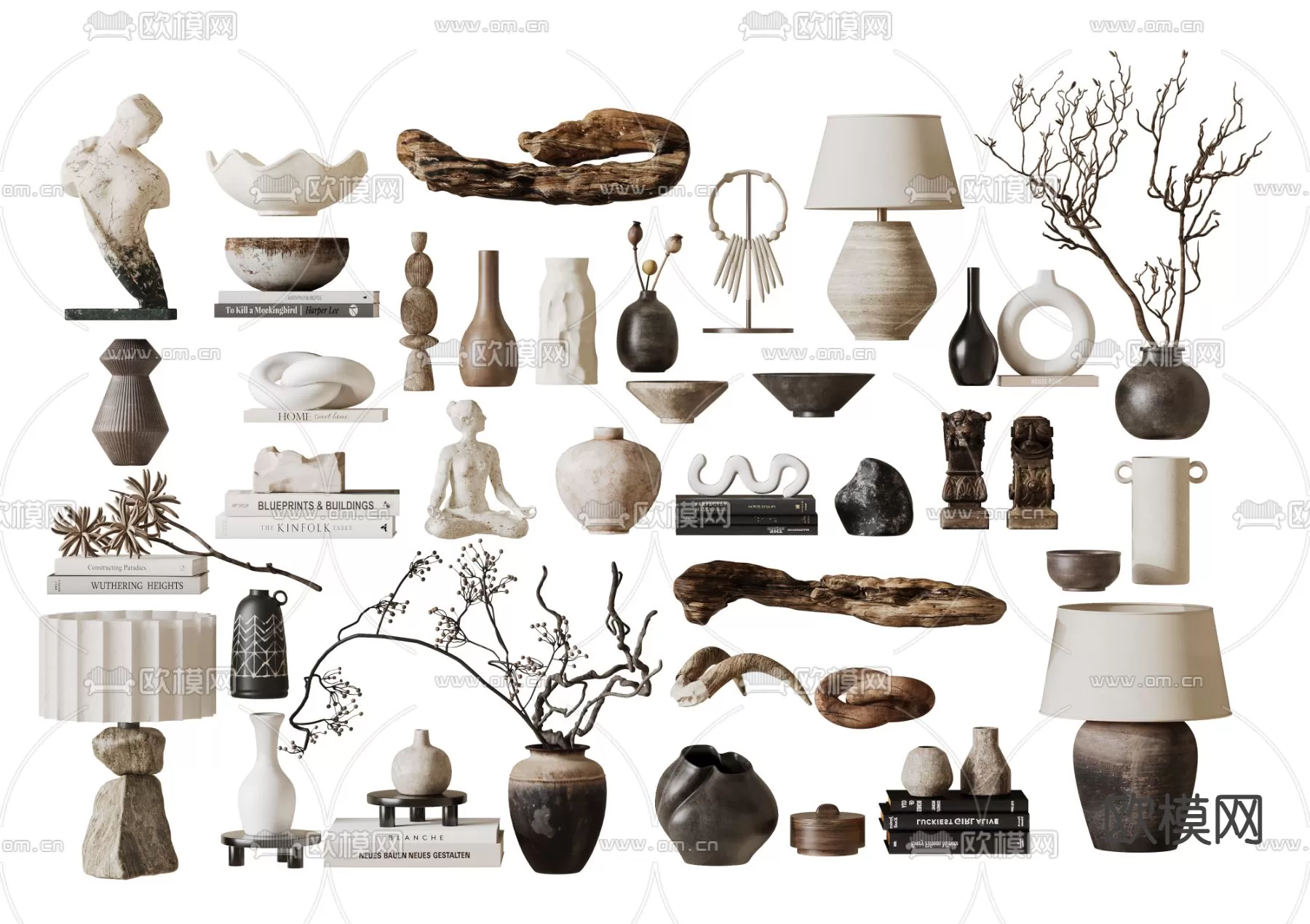 WABI SABI STYLE 3D MODELS – DECOR SETS – 0244