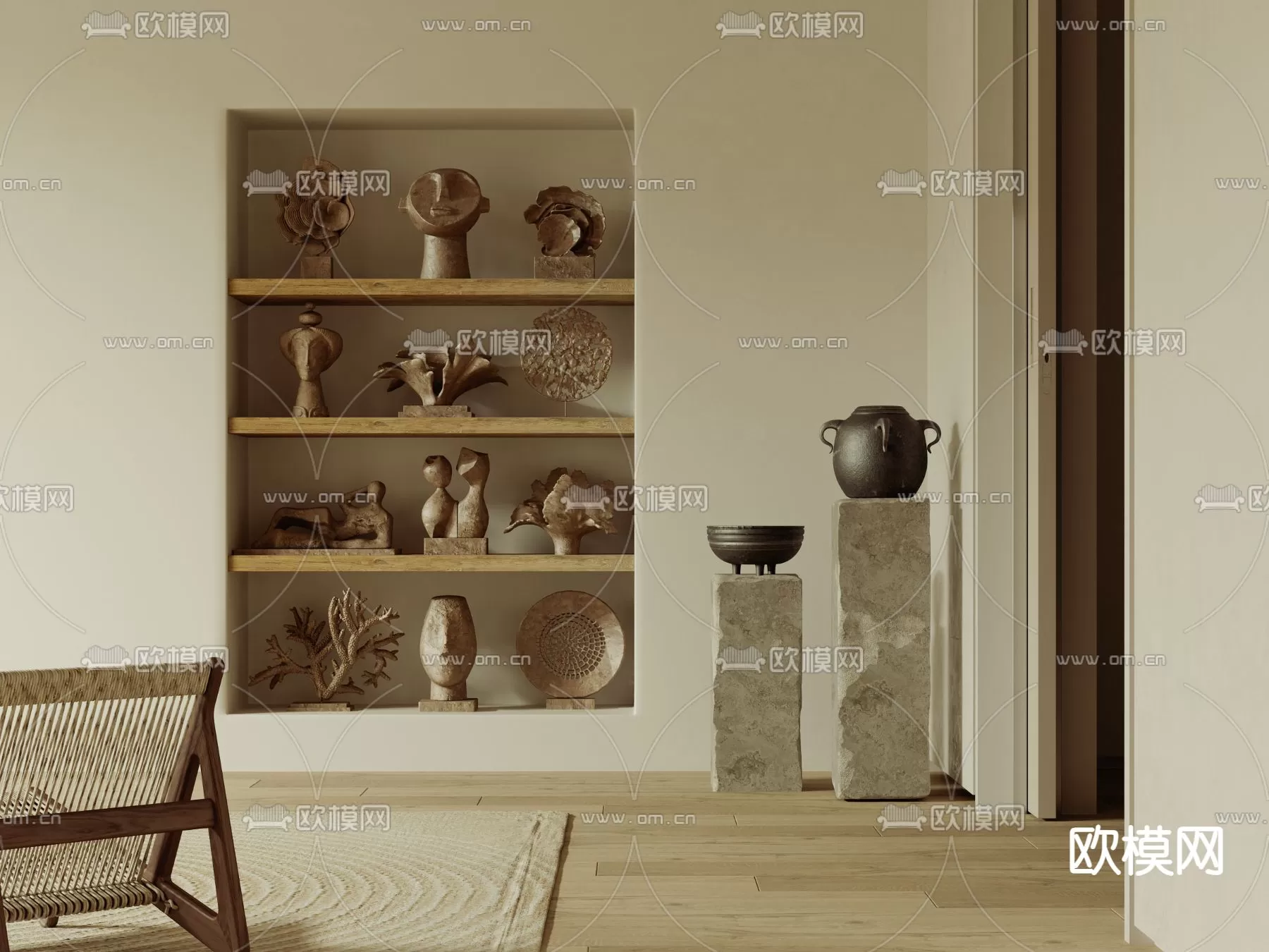 WABI SABI STYLE 3D MODELS – DECOR SETS – 0246