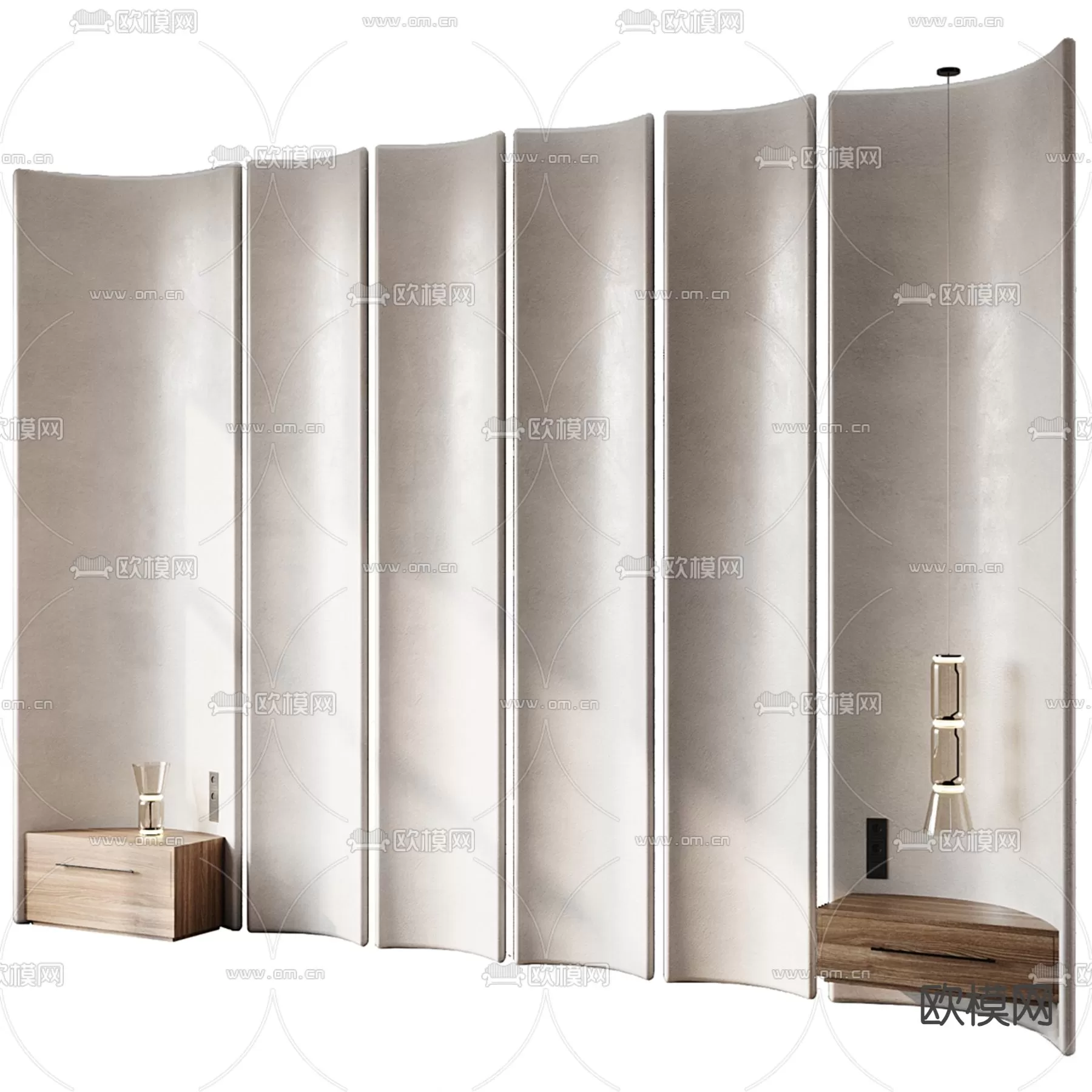 WABI SABI STYLE 3D MODELS – BED-PANELS – 0004