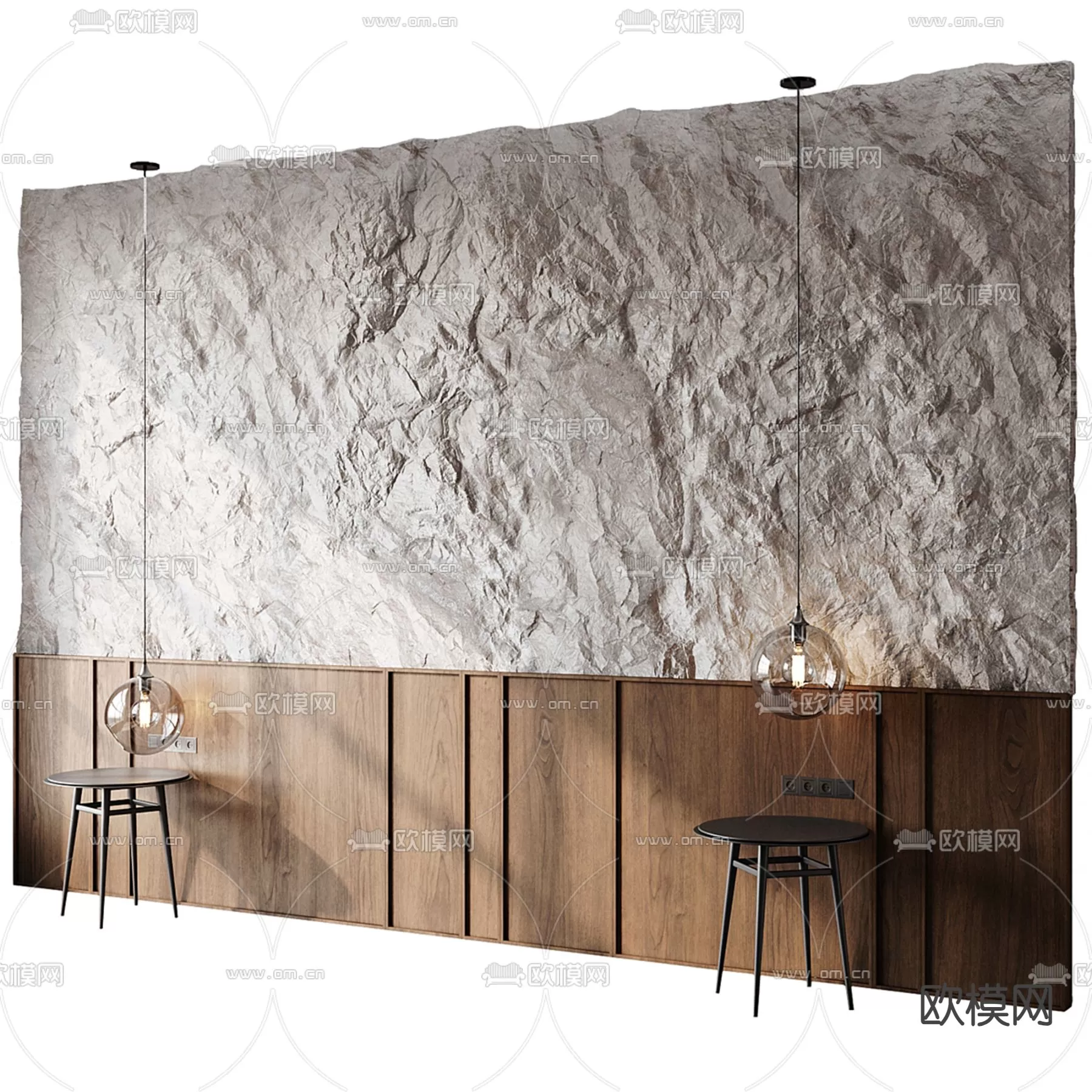 WABI SABI STYLE 3D MODELS – BED-PANELS – 0006