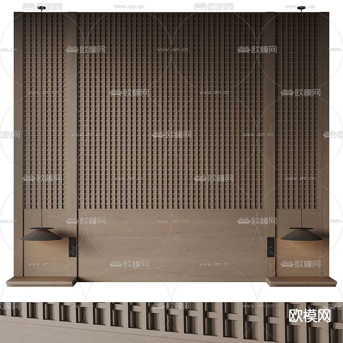 WABI SABI STYLE 3D MODELS – BED-PANELS – 0008