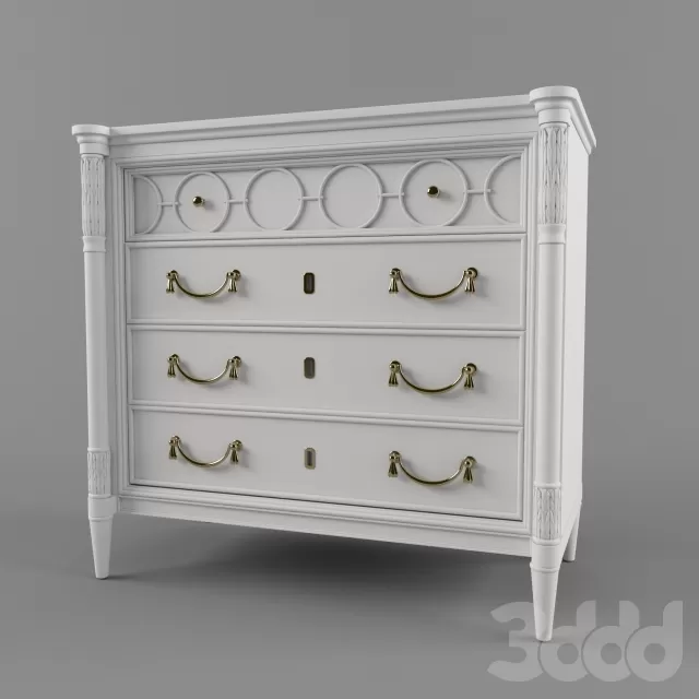 Charleston Regency-King Charles Bachelor’s Chest in Ropemaker’s White – 210231