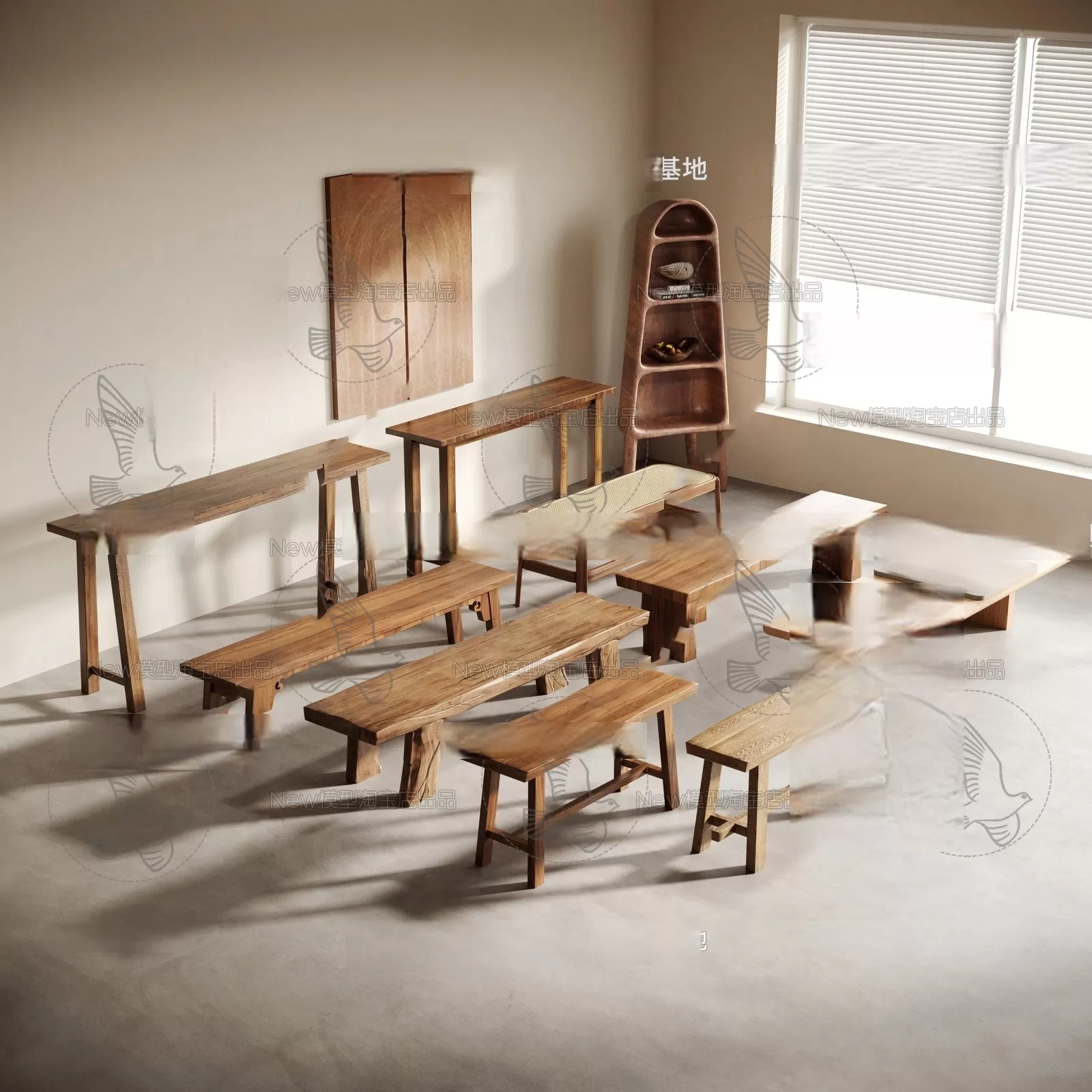 WOODEN – NATURAL – CHAIR 3D MODELS – 035