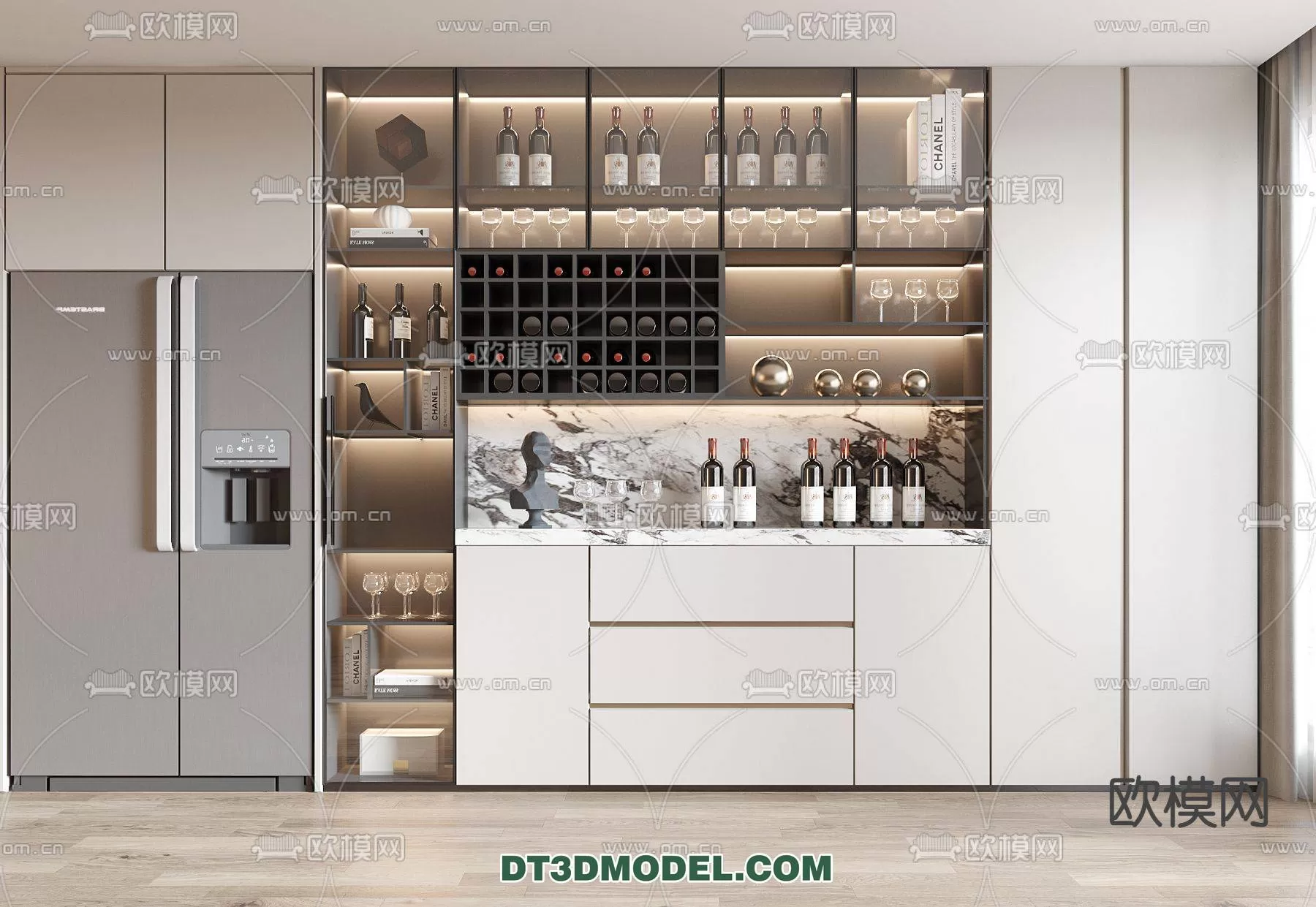 WINE CABINET – MODERN – 3D MODELS – 0108
