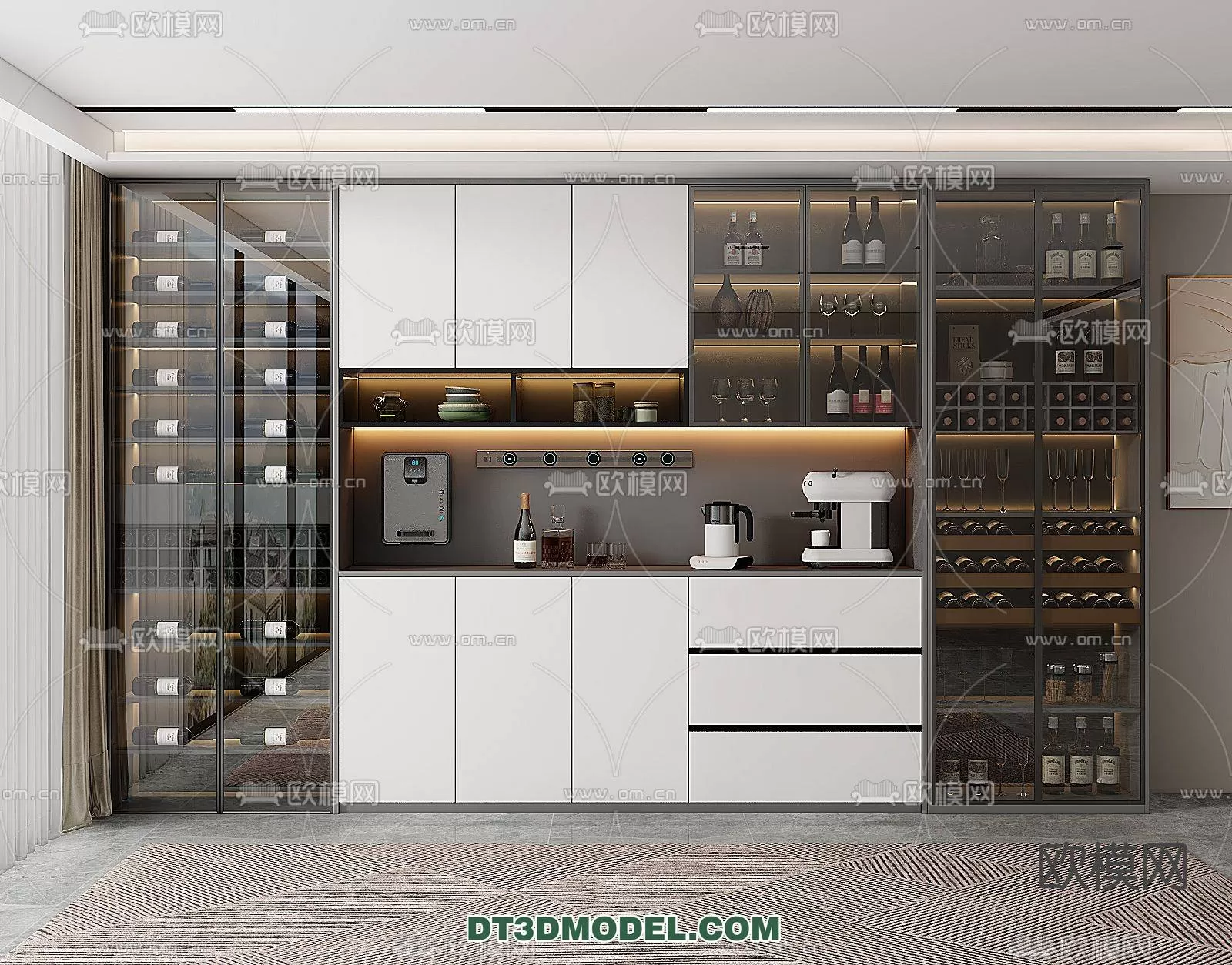 WINE CABINET – MODERN – 3D MODELS – 0111