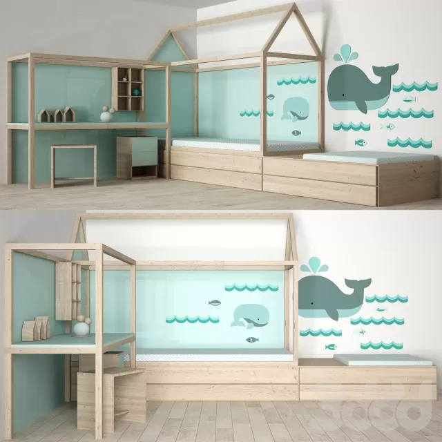 Childrens’ bedroom in scandianvian style – 210377