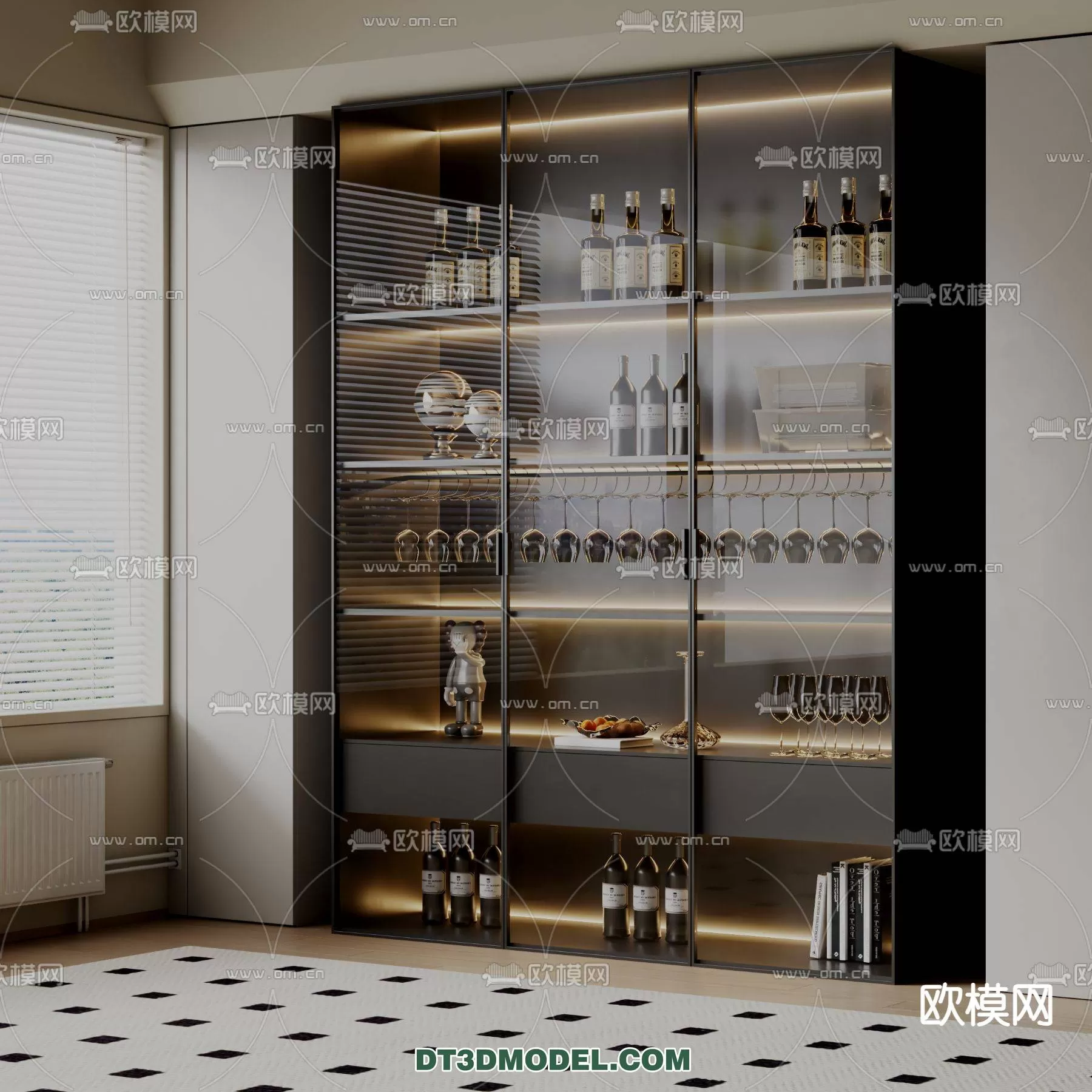 WINE CABINET – MODERN – 3D MODELS – 0178