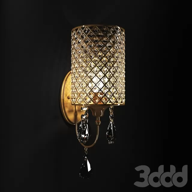 Crystal Drum Sconce Antique Copper – 211555