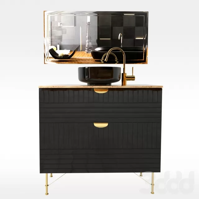 Dark And Gold Wash Basin – 211883