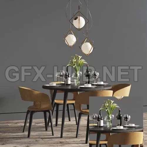 Dinning Set 25 (Corona) 3D model – 212661