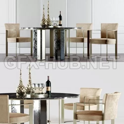 Dinning Set by Fendi Casa 3D Model – 212663