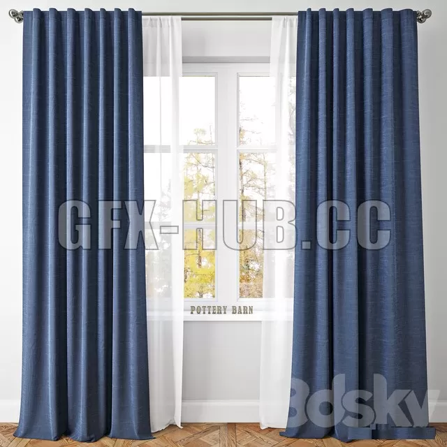 EMERY LINENCOTTON DRAPE-Pottery Barn – 213691