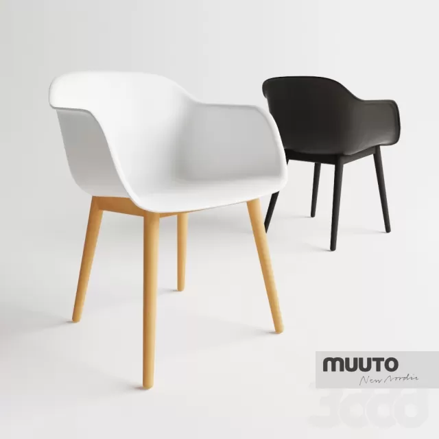 FIBER ARMCHAIR – WOOD BASE – 214261