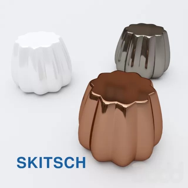 footstool Oppiacei Senecio Cineraria SKITSCH (Bronze  Platinum  White) – 214793