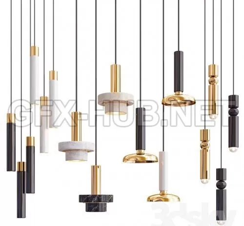 Four Hanging Lights_34 Exclusive 3D model – 214891 Four Hanging Lights_34 Exclusive 3D model – 214891