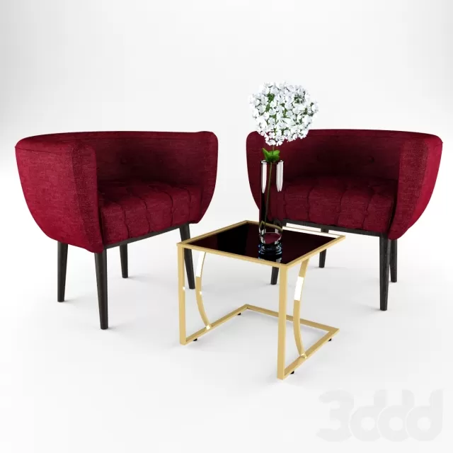 Garda Decor два кресла и столик – 215199