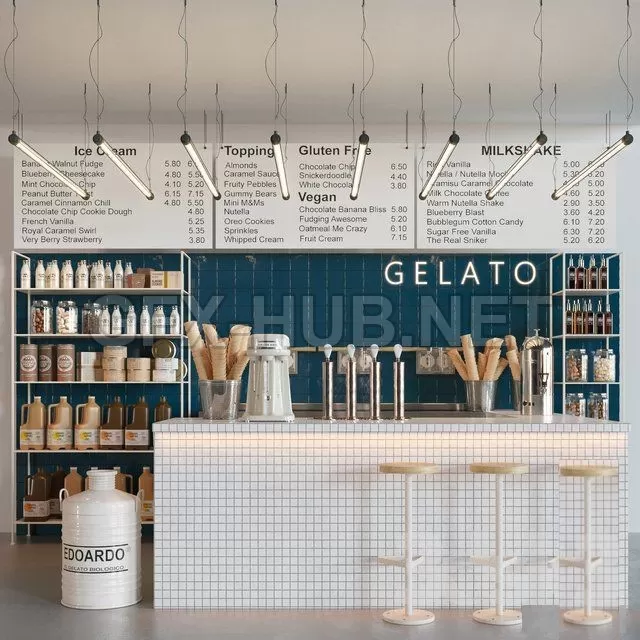 Gelato stand 3d model – 215257
