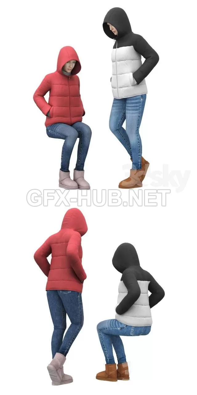 Girl in a jacket with a hood – 215437