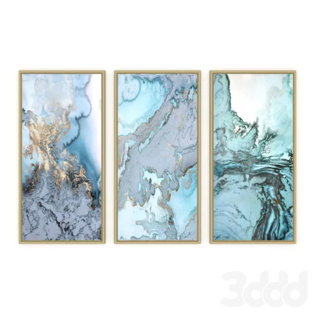 Gold abstract paint set 1 – 215539