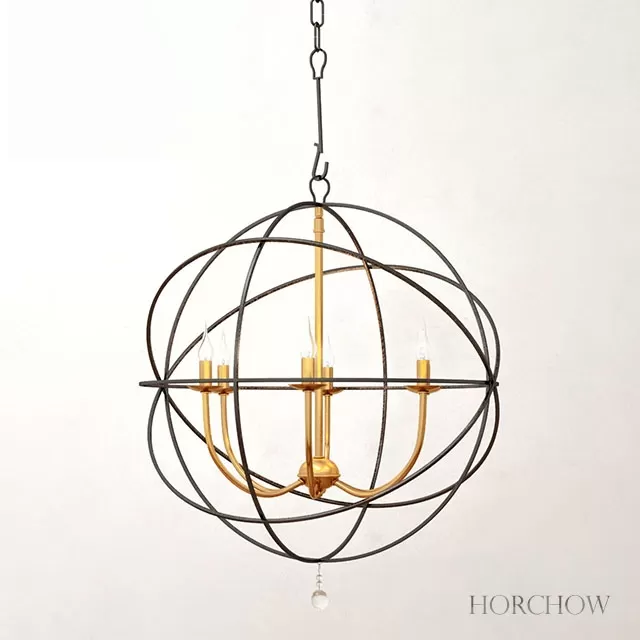 Gold Orbit 6-Light Chandelier – 215553 Gold Orbit 6-Light Chandelier – 215553