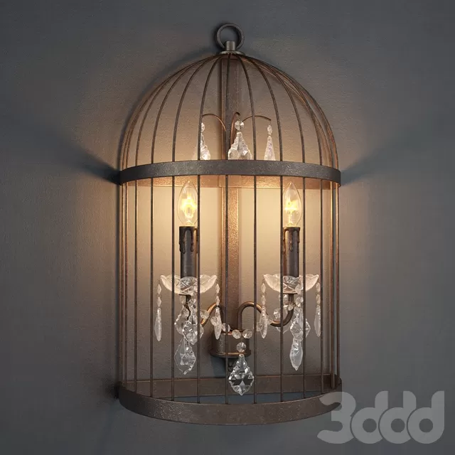 GRAMERCY HOME – BIRDCAGE CRYSTAL SCONCE SN008-2-ABG – 215659