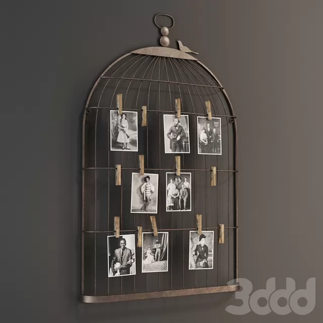 GRAMERCY HOME – METAL BIRD CAGE SHAPE CARD  PHOTO HOLDER 1 5312 – 215745