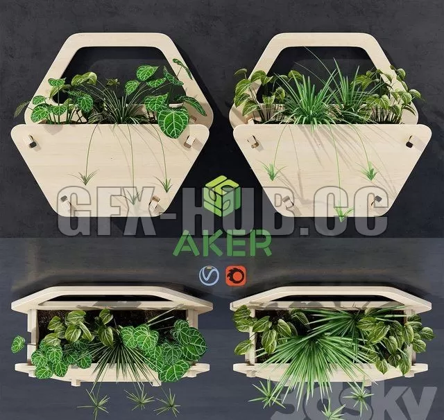 Hexagon wall planter – 216329