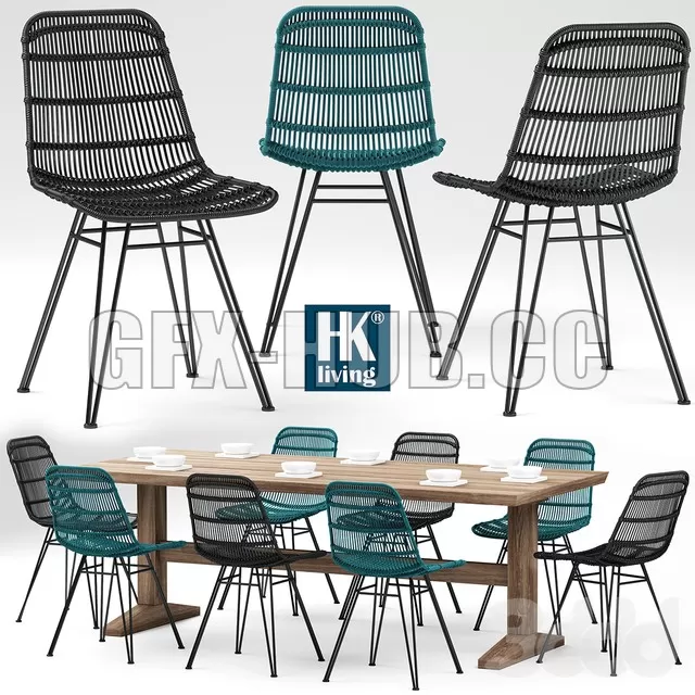 HKliving Rotan Stoel – 216373