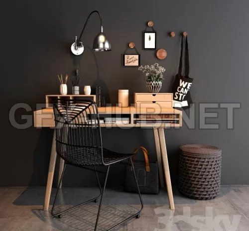 Home workspace set 3D Model – 216435