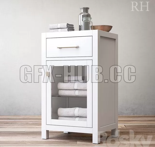 HUTTON GLASS SINGLE-DRAWER BASE – 216645