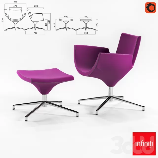 Infiniti Beetle low backrest + Beetle pouf – 217179