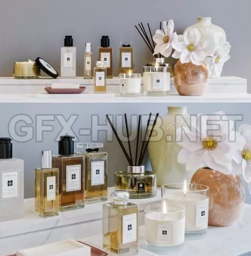 Jo Malone Bathroom set 3D MODEL – 217479 Jo Malone Bathroom set 3D MODEL – 217479