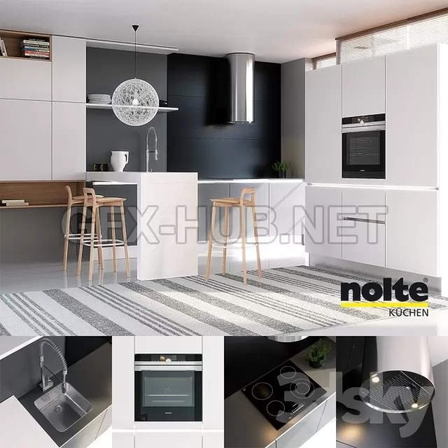 Kitchen NOLTE Glas Tec Satin + Sigma Lack (vray GGXcorona PBR) – 217923