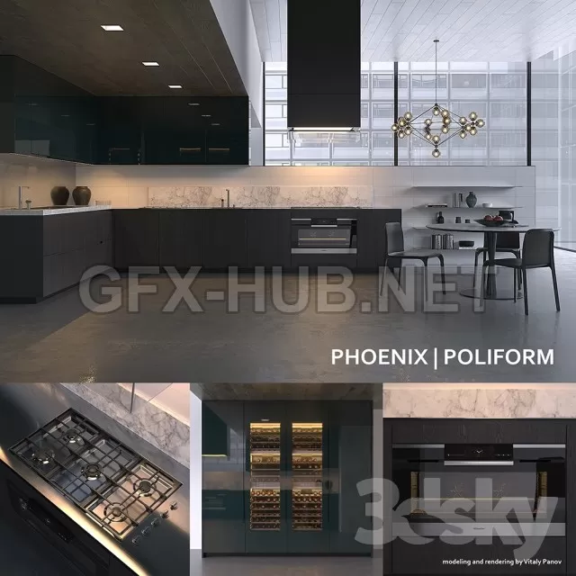 Kitchen Poliform Varenna Phoenix 3 (vraycorona) – 217947