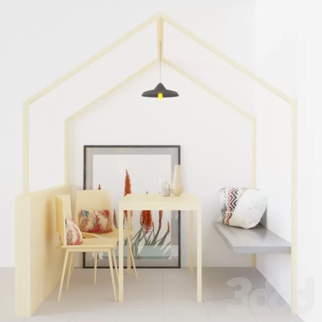 Light oak wood table – 218891