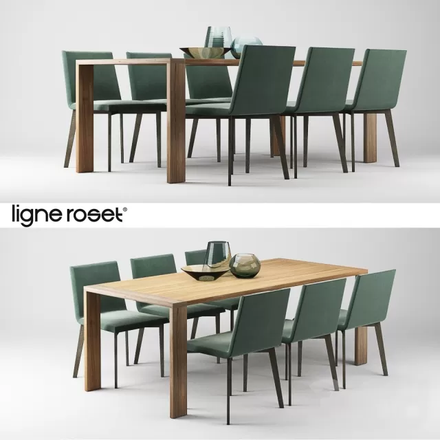 Ligne Roset Table Allen and Chair Mogador – 218943