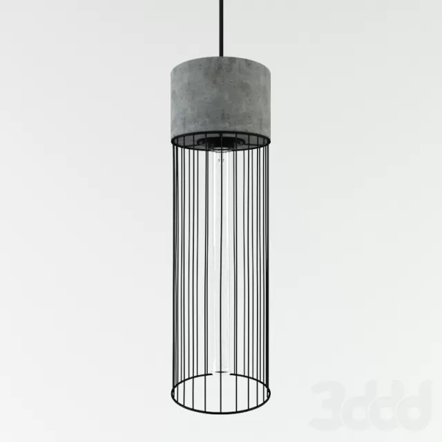 Long Pencil Concrete Cement Steel Cage Pendant Light – 219169 Long Pencil Concrete Cement Steel Cage Pendant Light – 219169